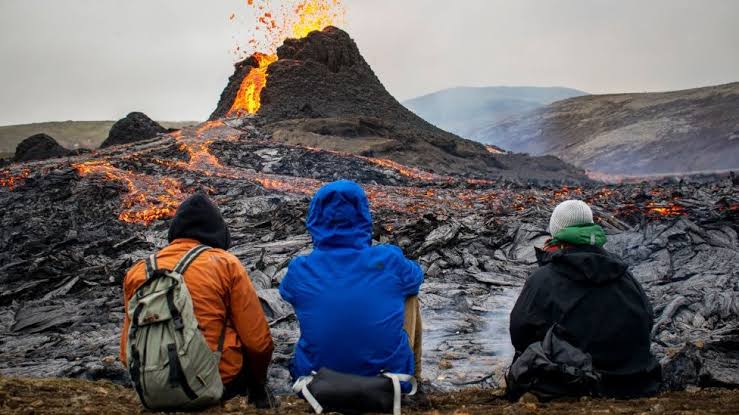 İzlanda volkan patlayan volkan için tehlike haritası